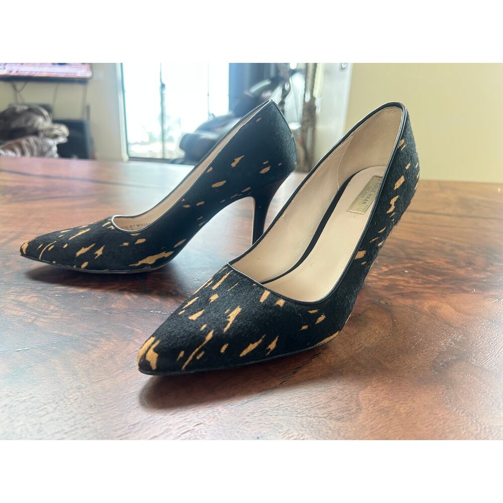 Cole Haan Bradshaw Calf Hair Pointed Toe Pumps Black/Tan 6B - Picture 4 of 8